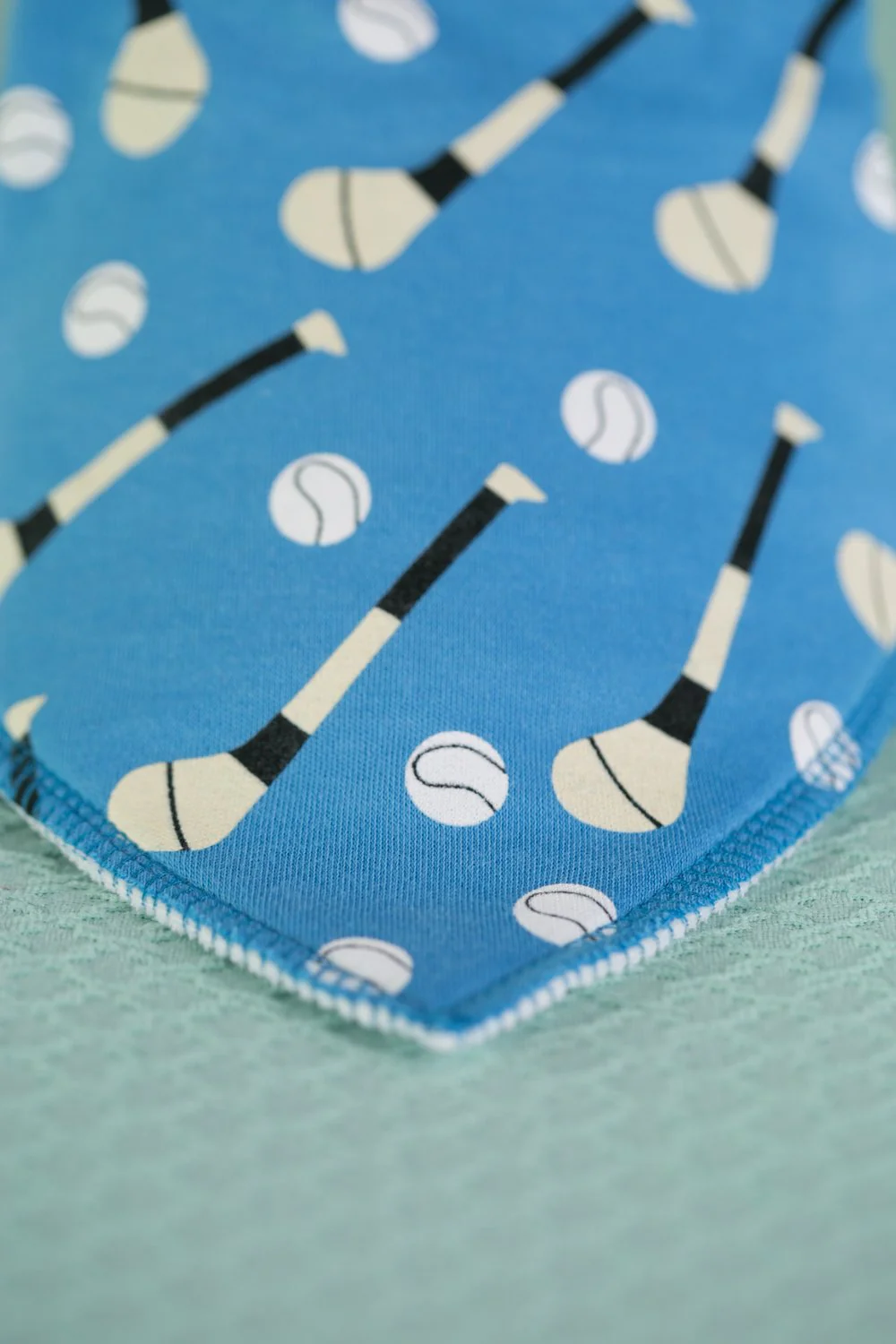 Blue GAA mad organic cotton DribbleBoo bandana bib - Image 4