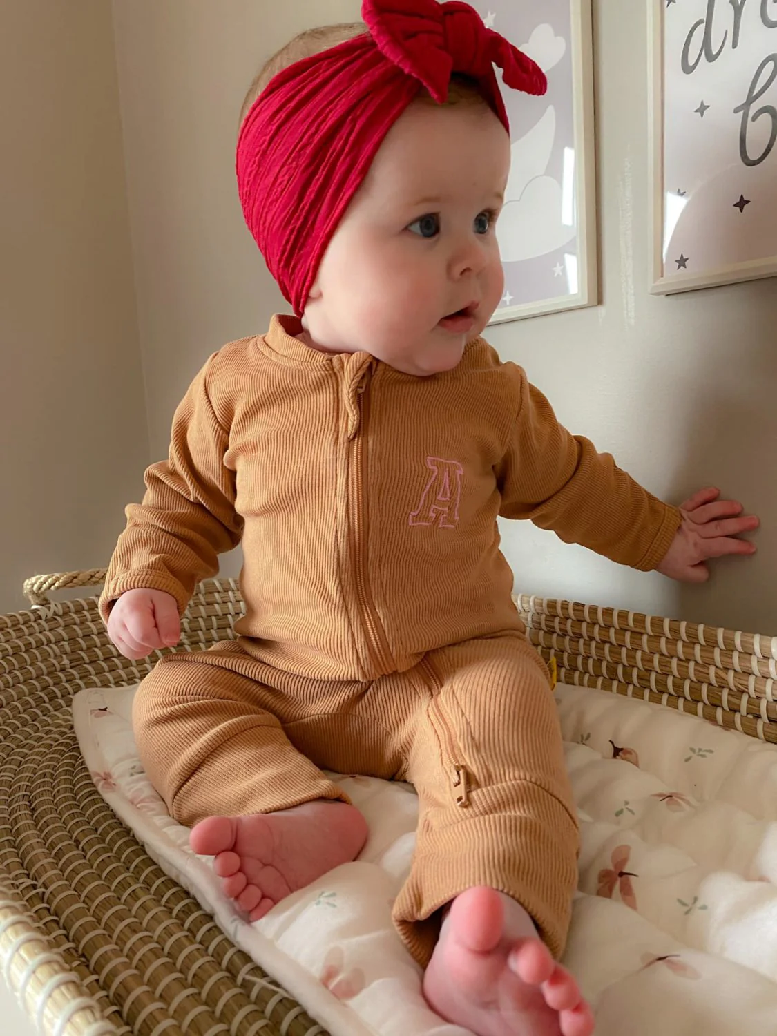 Caramel ribbed organic cotton ZippyBoo suit - Image 10