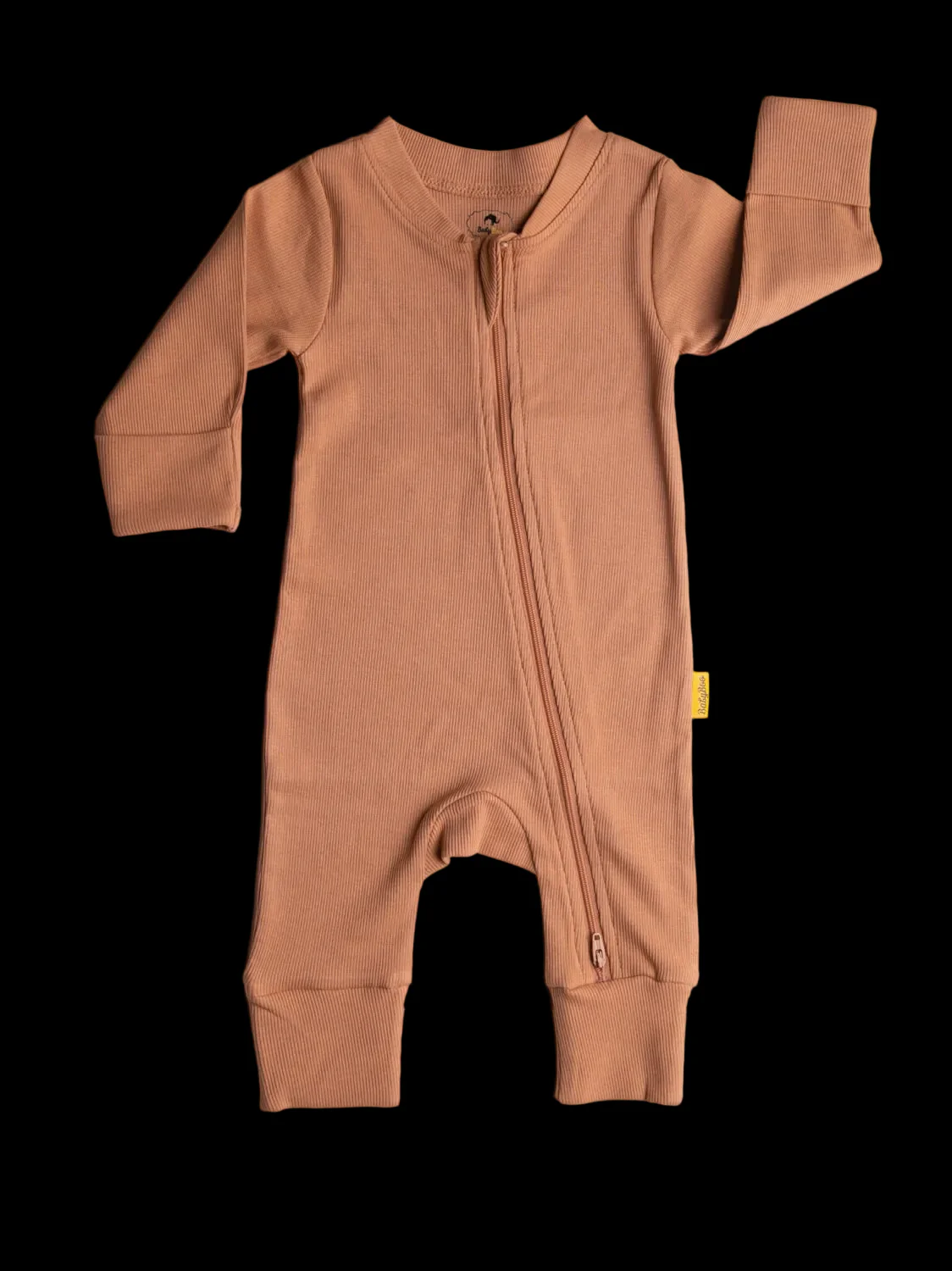 Caramel ribbed organic cotton ZippyBoo suit - Image 11