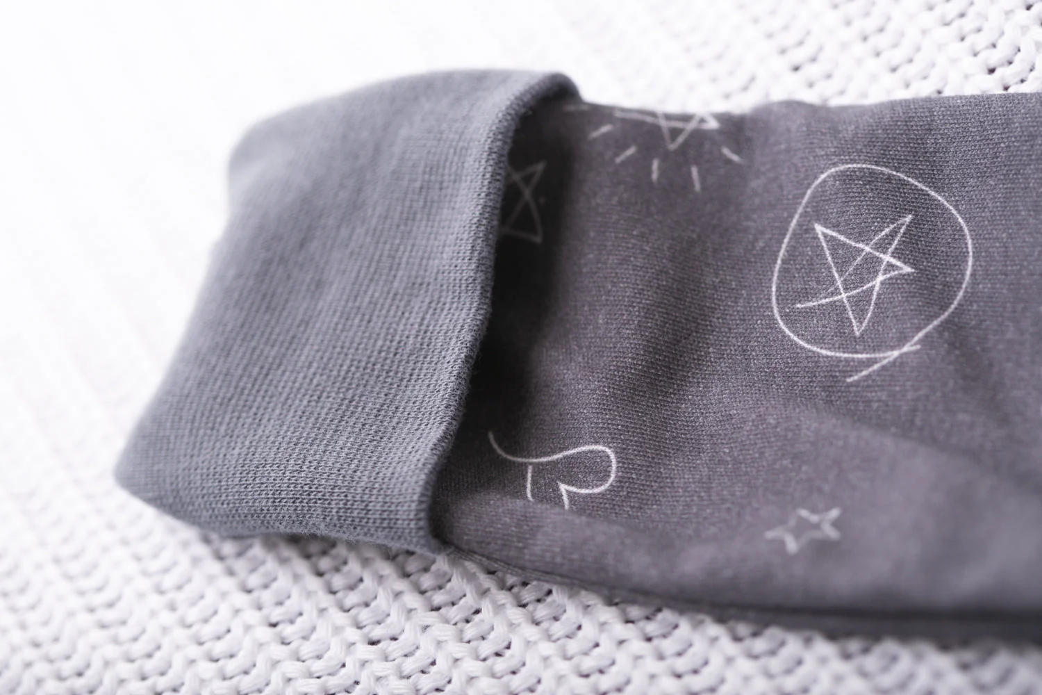 Charcoal doodling organic cotton ZippyBoo suit - Image 3