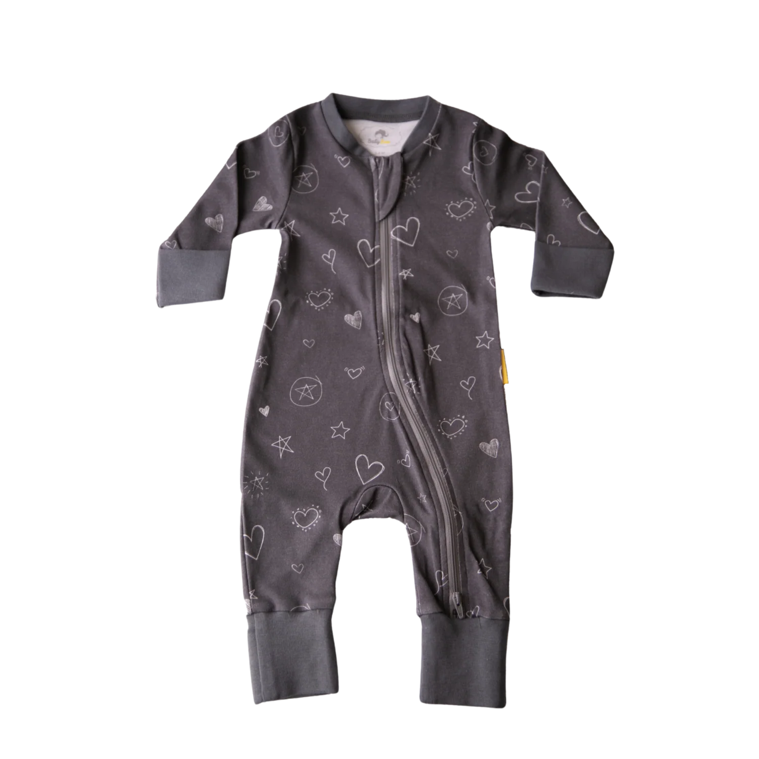Charcoal doodling organic cotton ZippyBoo suit - Image 6