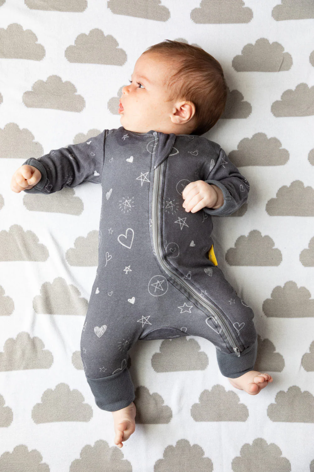 Charcoal doodling organic cotton ZippyBoo suit - Image 7
