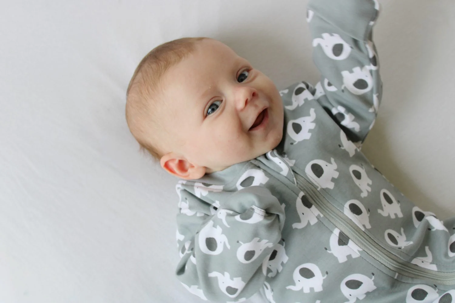 Dark grey Ellie elephant organic cotton ZippyBoo suit - Image 3