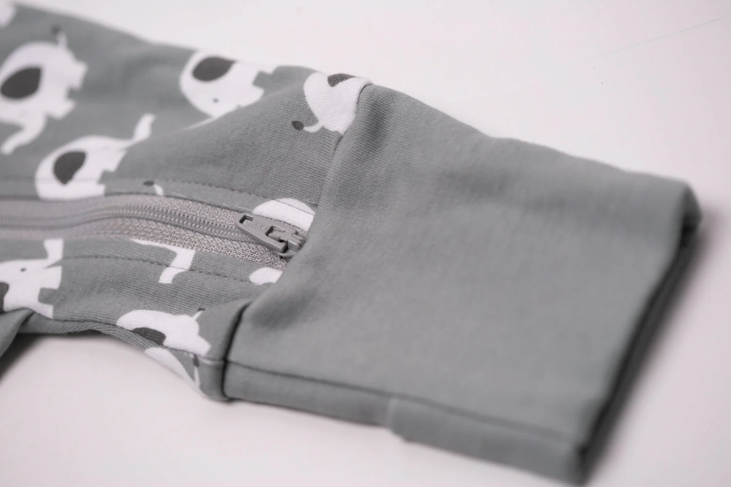 Dark grey Ellie elephant organic cotton ZippyBoo suit - Image 5