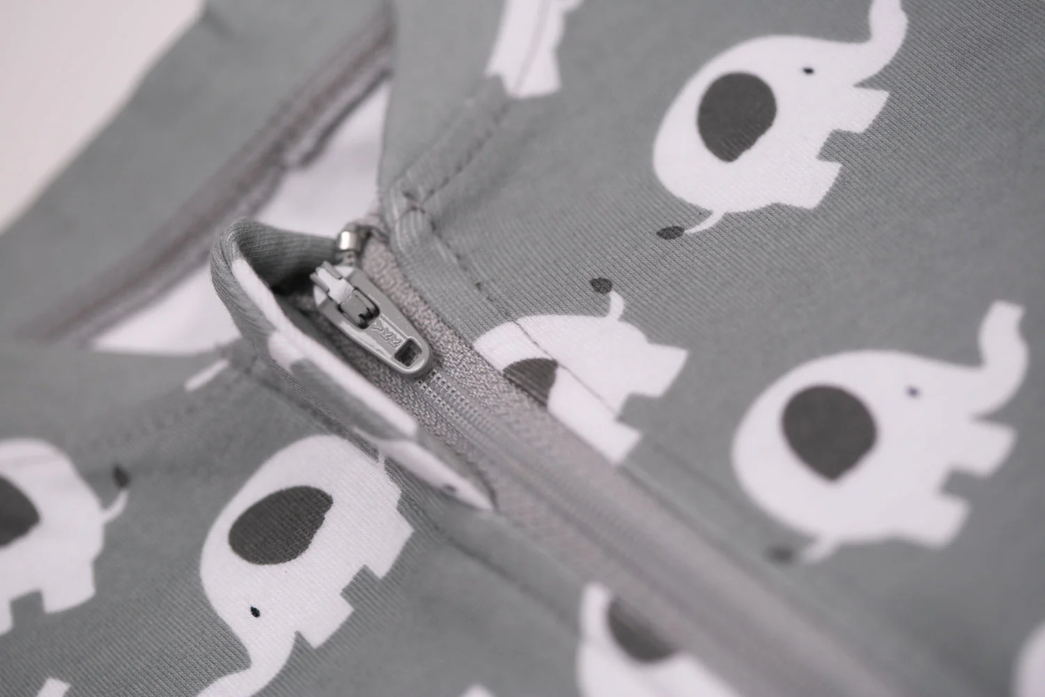 Dark grey Ellie elephant organic cotton ZippyBoo suit - Image 6