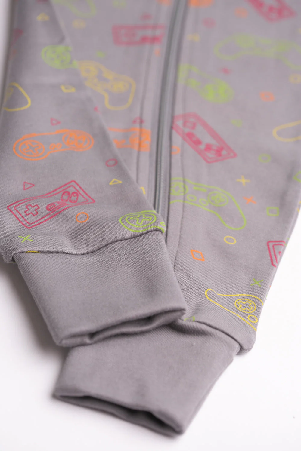 Grey gaming organic cotton ZippyBoo suit - Image 4