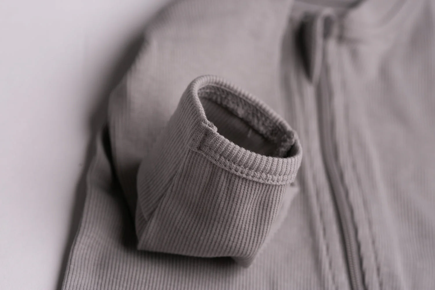 Grey ribbed organic cotton ZippyBoo suit - Image 7