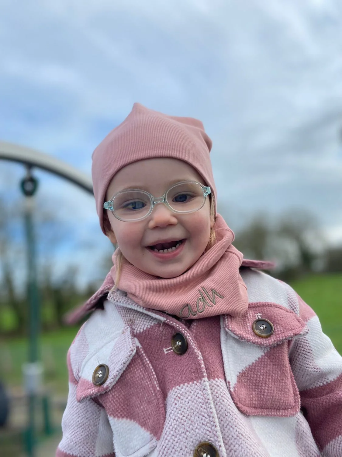 Pink ribbed organic cotton BooBeanie hat - Image 4