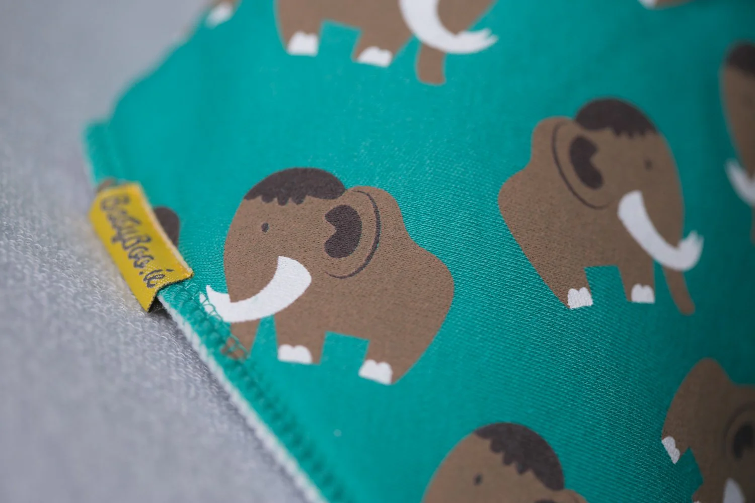 Marty the Mammoth organic cotton DribbleBoo bandana bib - Image 5