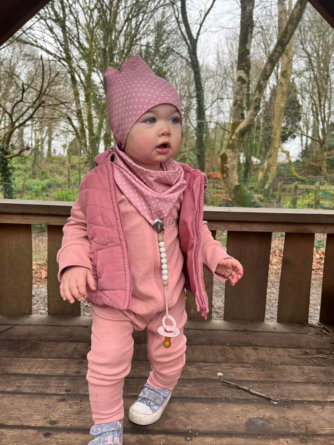 Tiny pink stars organic cotton BooBeanie hat - Image 3