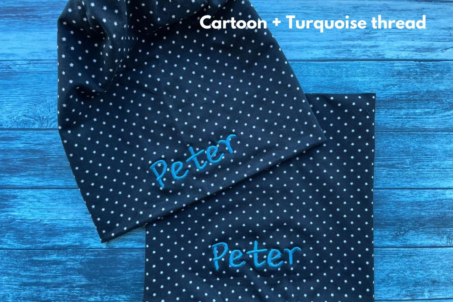 Tiny black stars organic cotton BooBeanie hat - Image 3