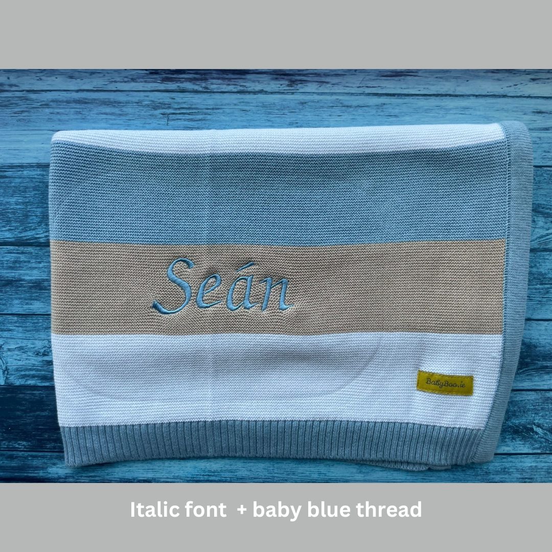 Organic cotton blue/taupe stripes BlankieBoo - Image 11