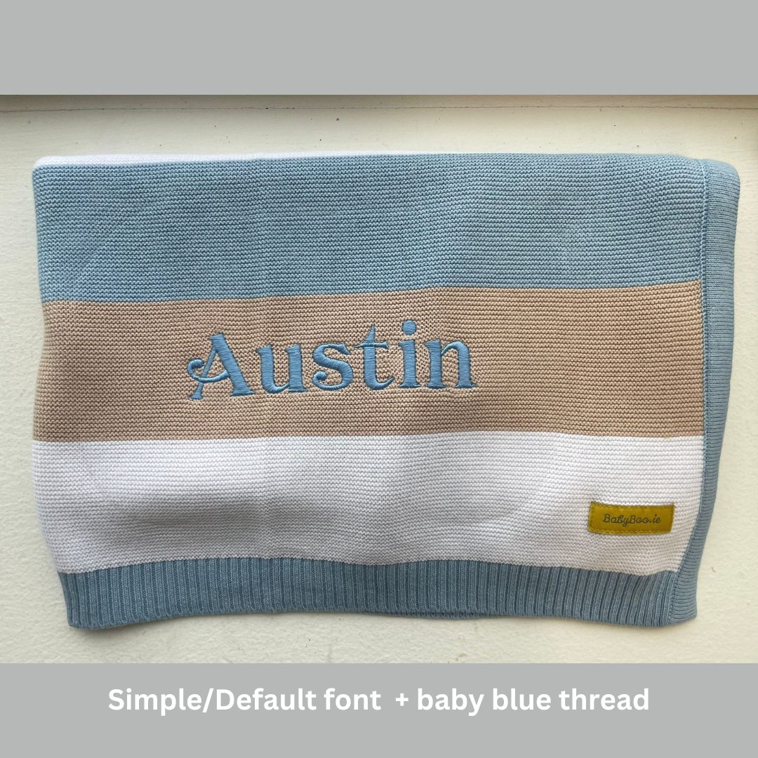 Organic cotton blue/taupe stripes BlankieBoo - Image 12