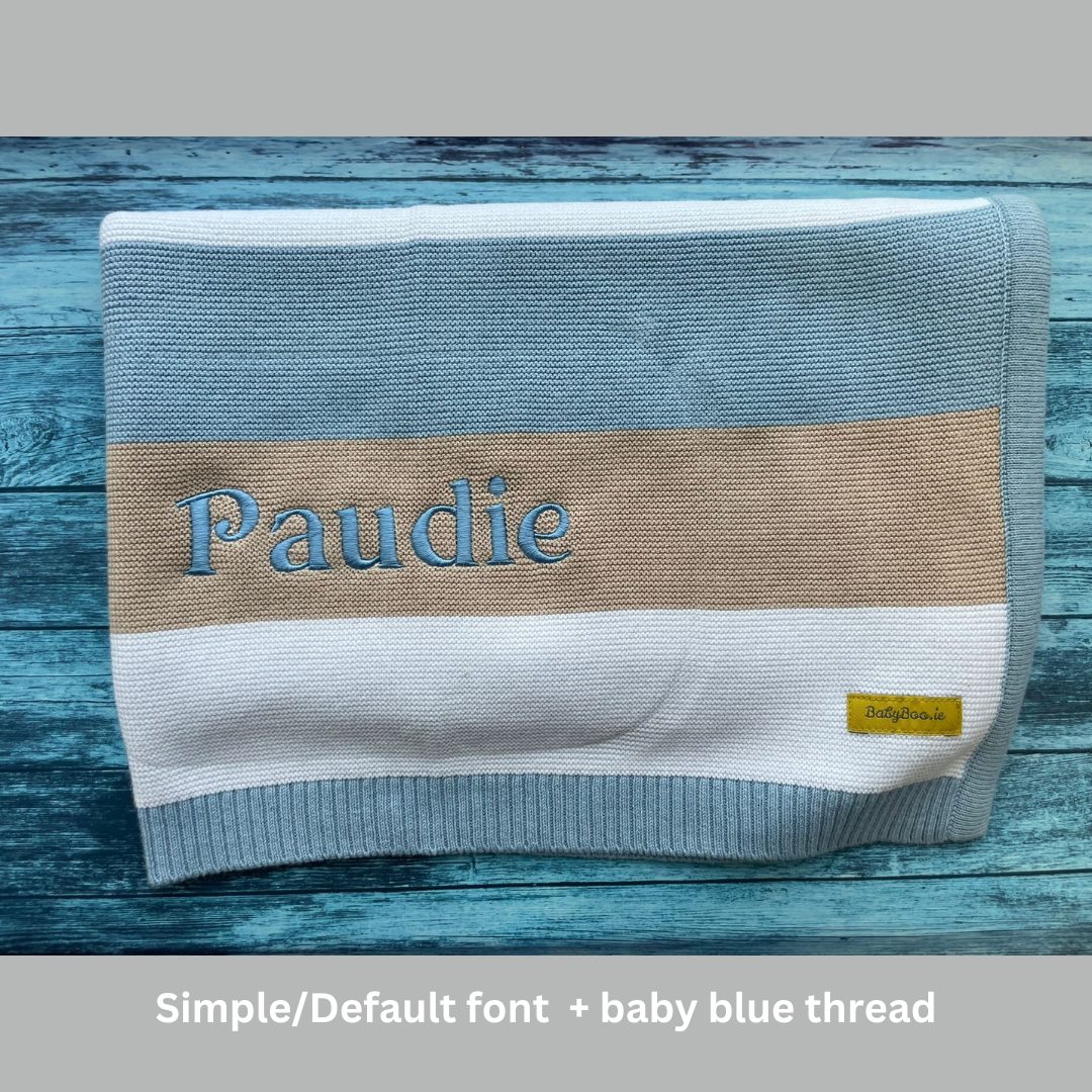 Organic cotton blue/taupe stripes BlankieBoo - Image 14
