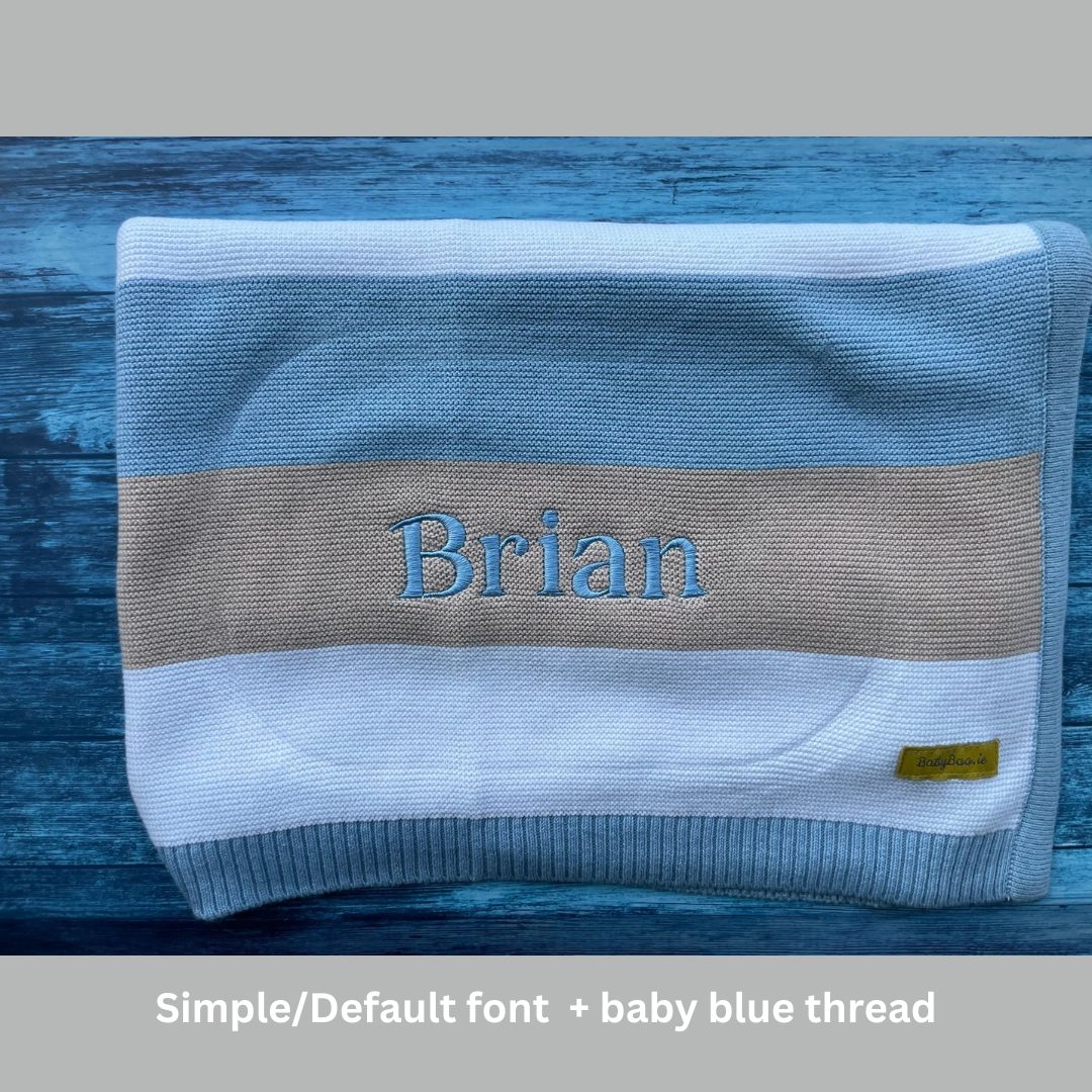 Organic cotton blue/taupe stripes BlankieBoo - Image 9