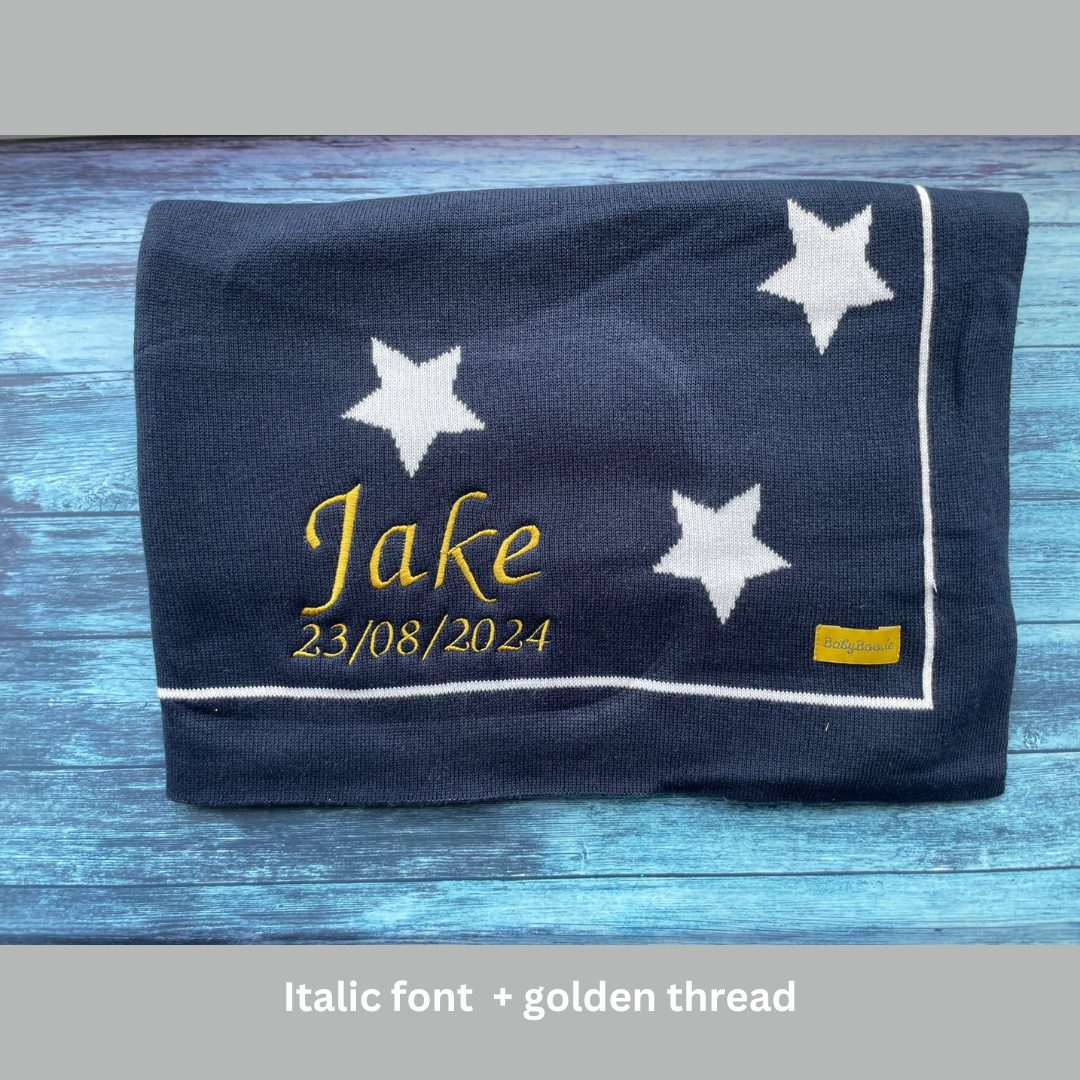 Organic cotton navy stars BlankieBoo - Image 13