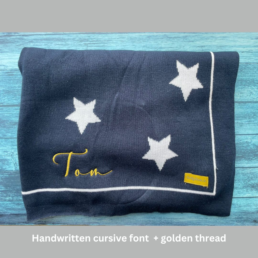 Organic cotton navy stars BlankieBoo - Image 16