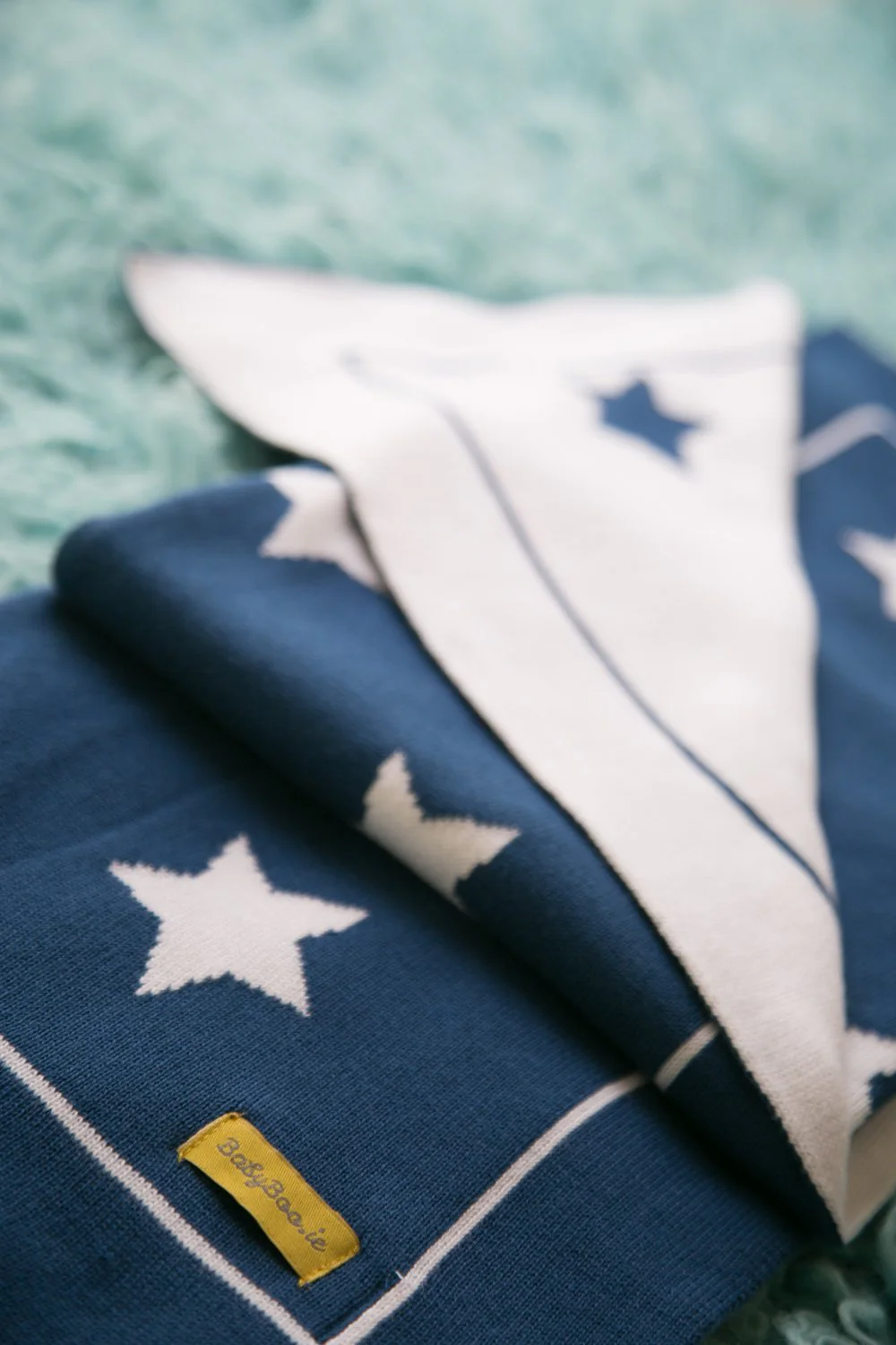 Organic cotton navy stars BlankieBoo - Image 3