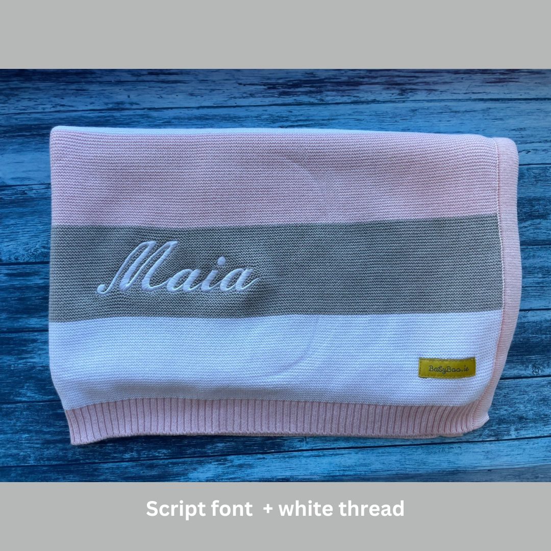 Organic cotton pink/grey stripes BlankieBoo - Image 9