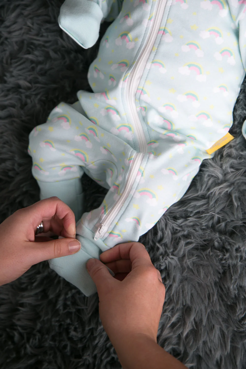 Painted rainbows organic cotton ZippyBoo suit - Image 3