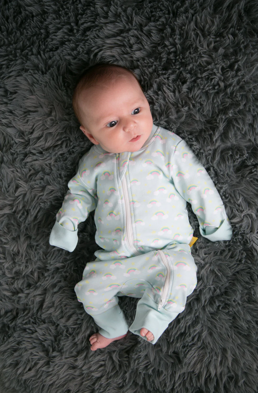 Painted rainbows organic cotton ZippyBoo suit - Image 4