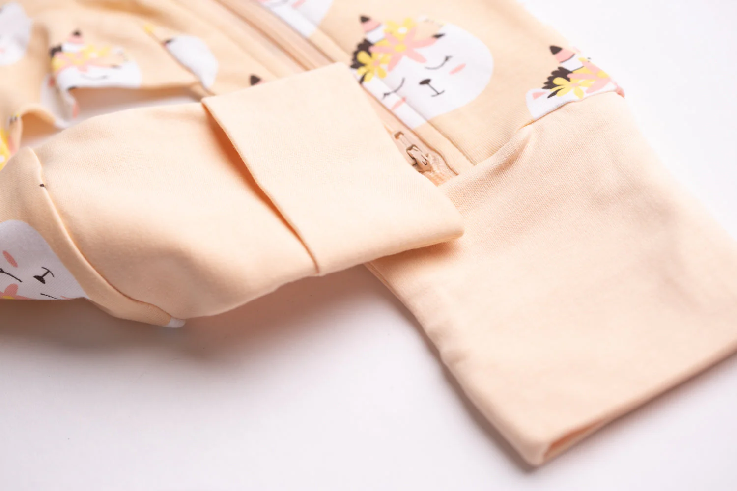 Peach caticorn organic cotton ZippyBoo suit - Image 3