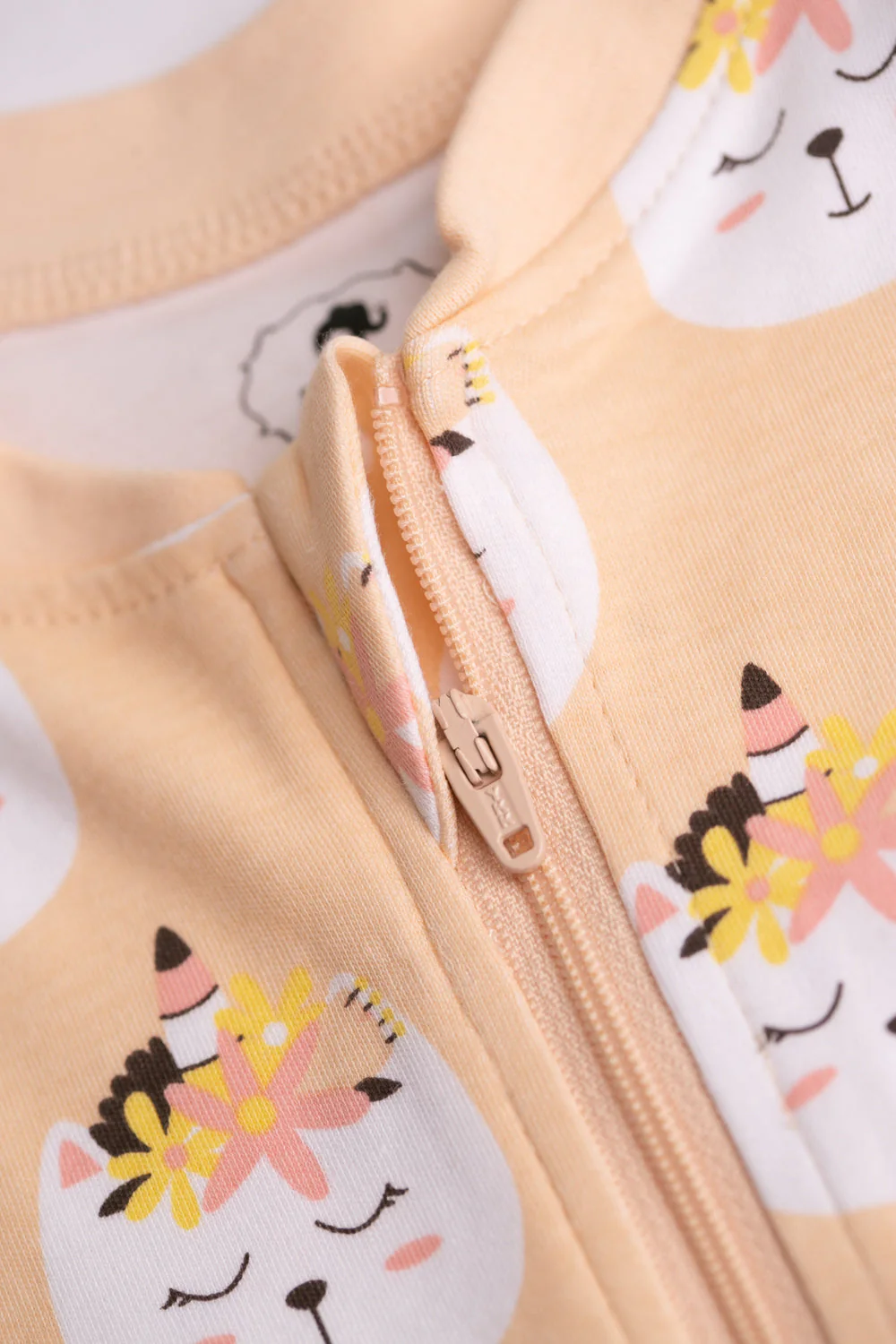 Peach caticorn organic cotton ZippyBoo suit - Image 5