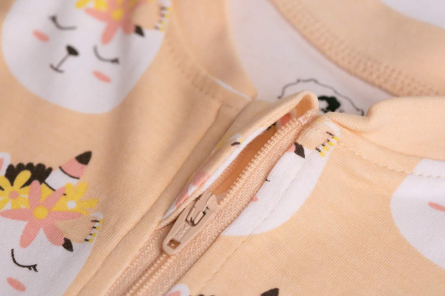 Peach caticorn organic cotton ZippyBoo suit - Image 6