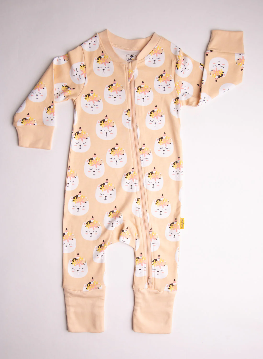 Peach caticorn organic cotton ZippyBoo suit - Image 9