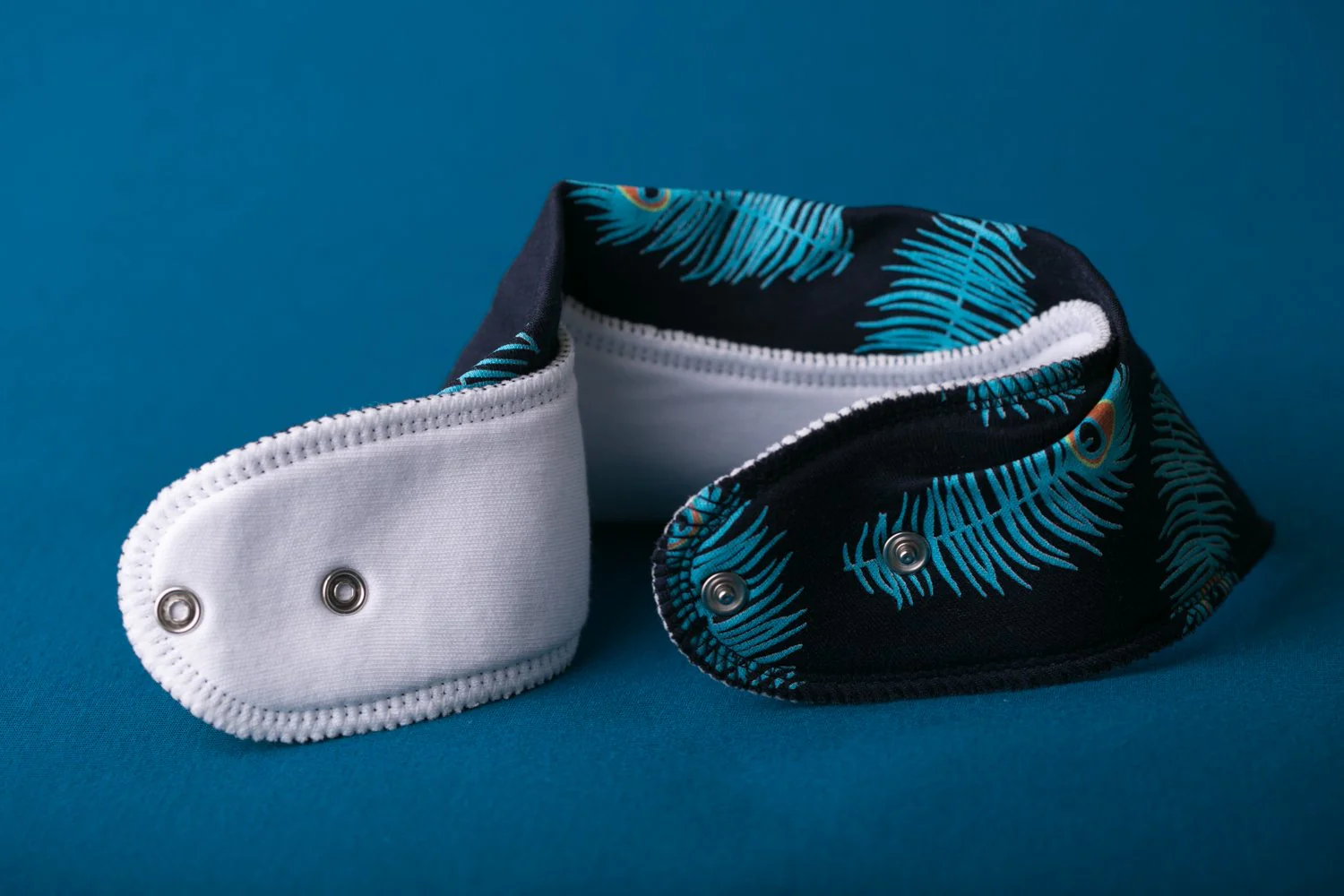 Proud as a peacock organic cotton DribbleBoo bandana bib - Image 3