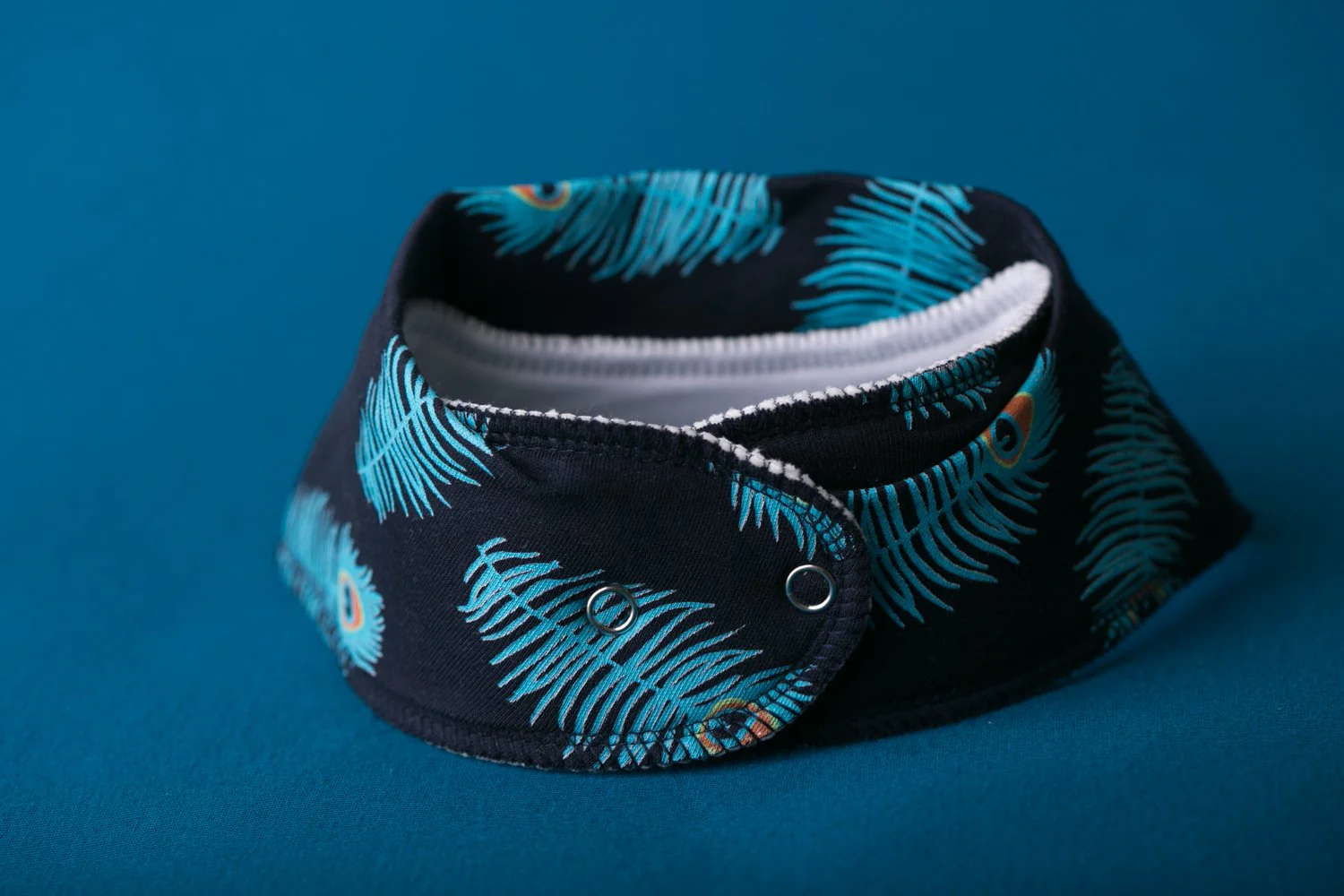 Proud as a peacock organic cotton DribbleBoo bandana bib - Image 4