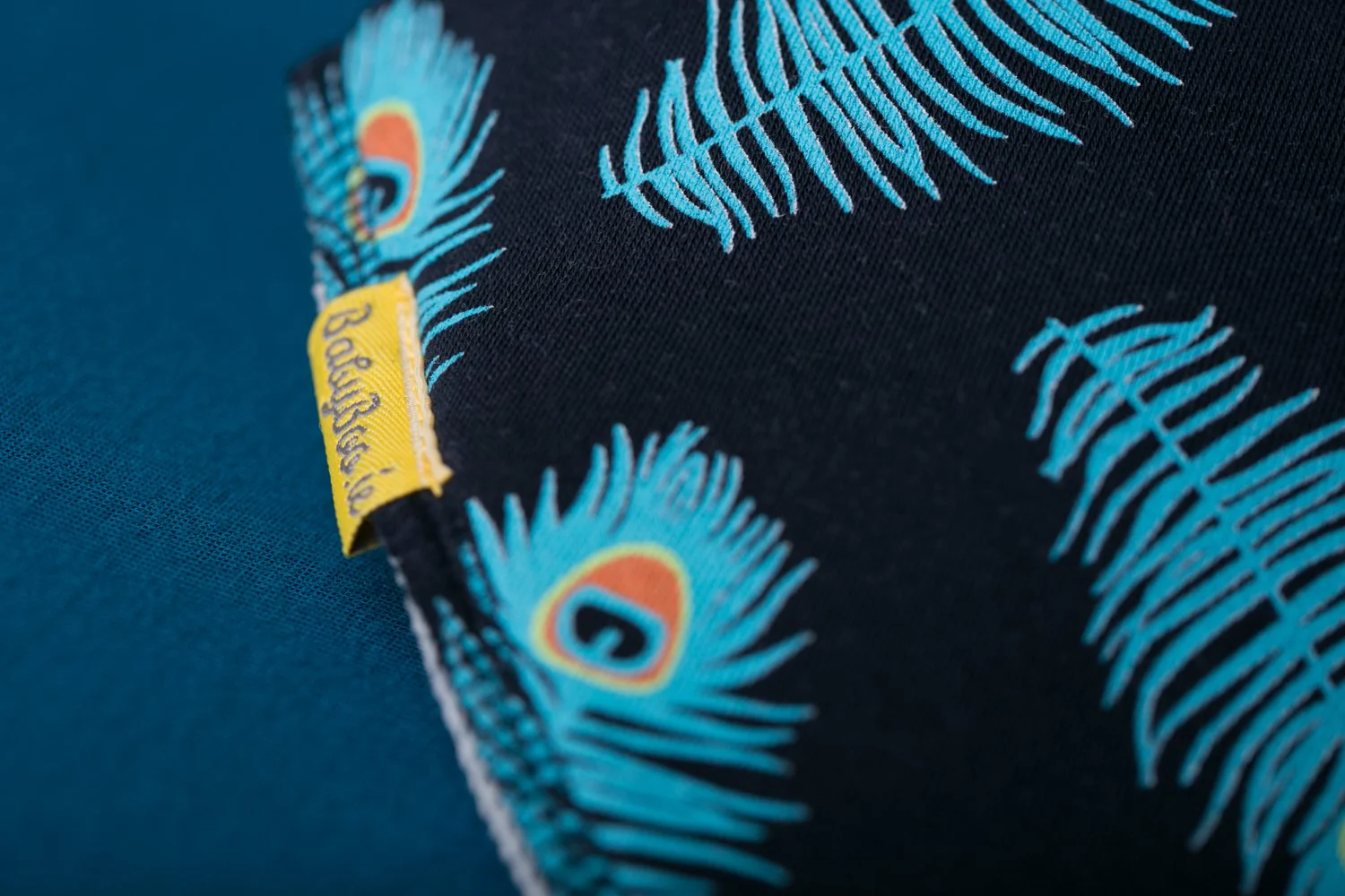 Proud as a peacock organic cotton DribbleBoo bandana bib - Image 6