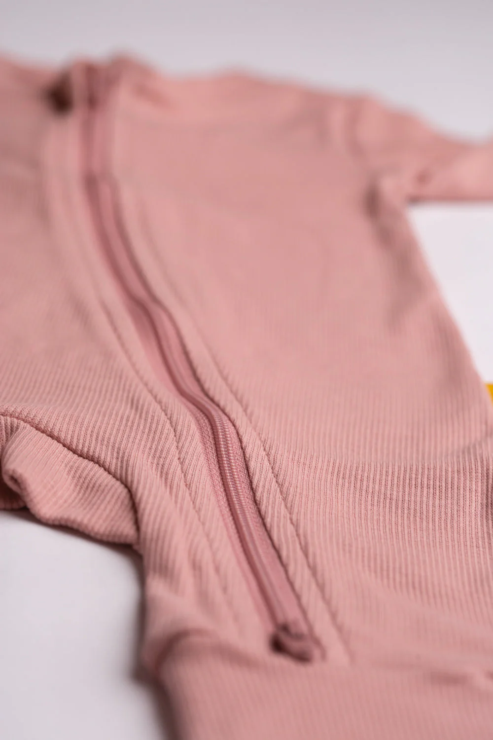 Rose ribbed organic cotton ZippyBoo suit - Image 5