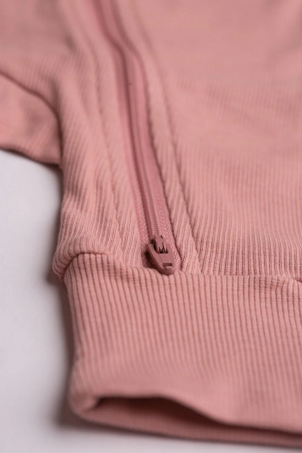 Rose ribbed organic cotton ZippyBoo suit - Image 7