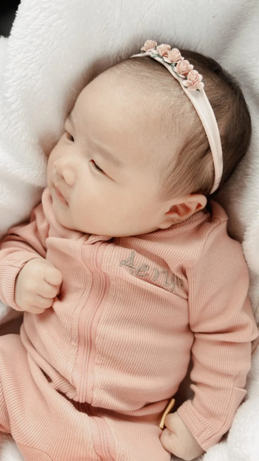 Rose ribbed organic cotton ZippyBoo suit - Image 9