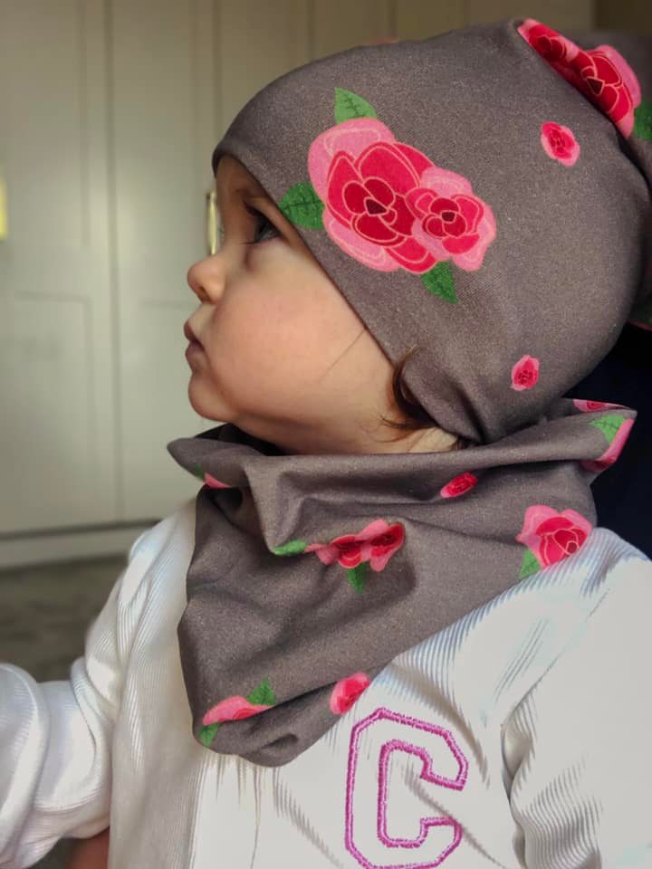 Roses organic cotton BooBeanie hat - Image 3