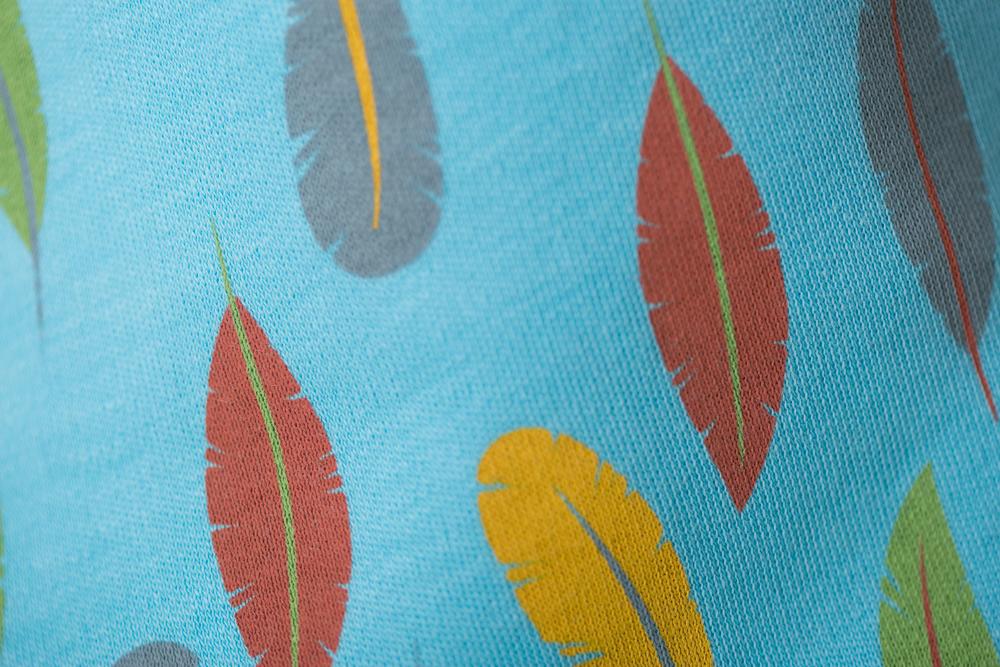 Turquoise feathers organic Cotton DribbleBoo bandana bib - Image 5