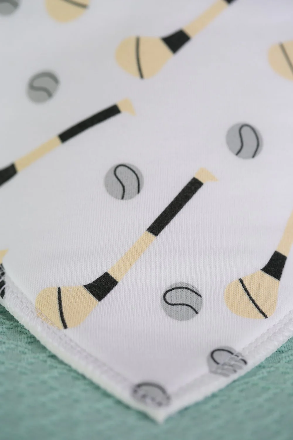 White GAA mad organic cotton DribbleBoo bandana bib - Image 4