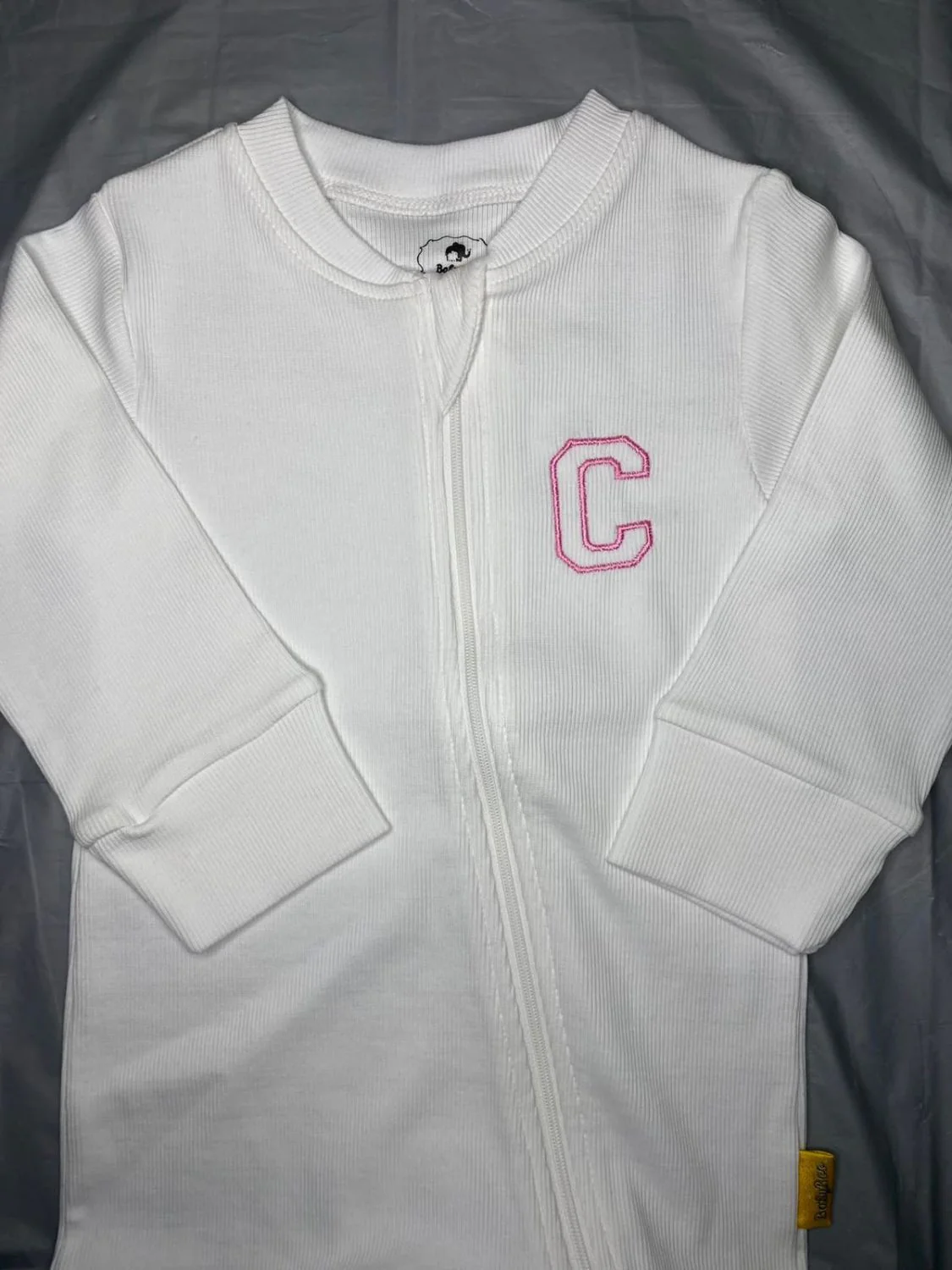 White ribbed organic cotton ZippyBoo suit - Image 9